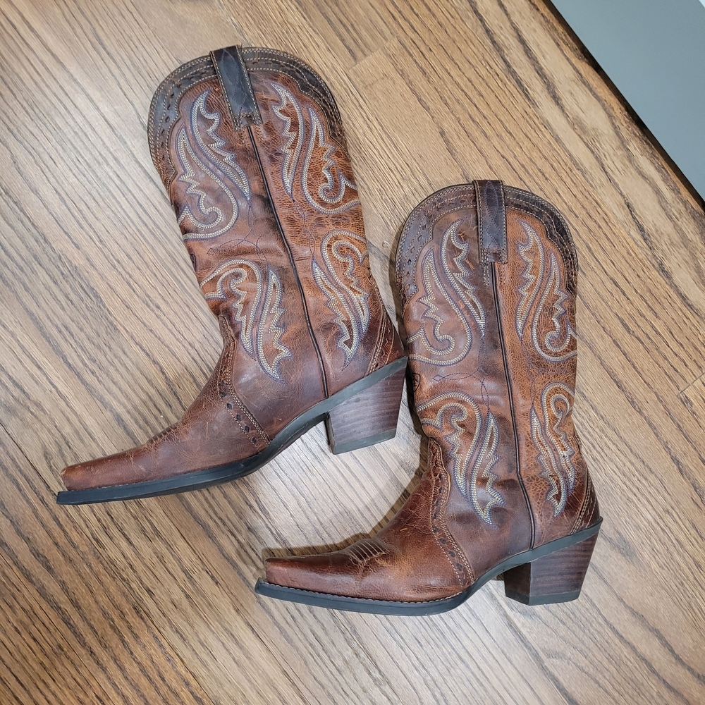 Ariat Blue and Brown Leather Boots